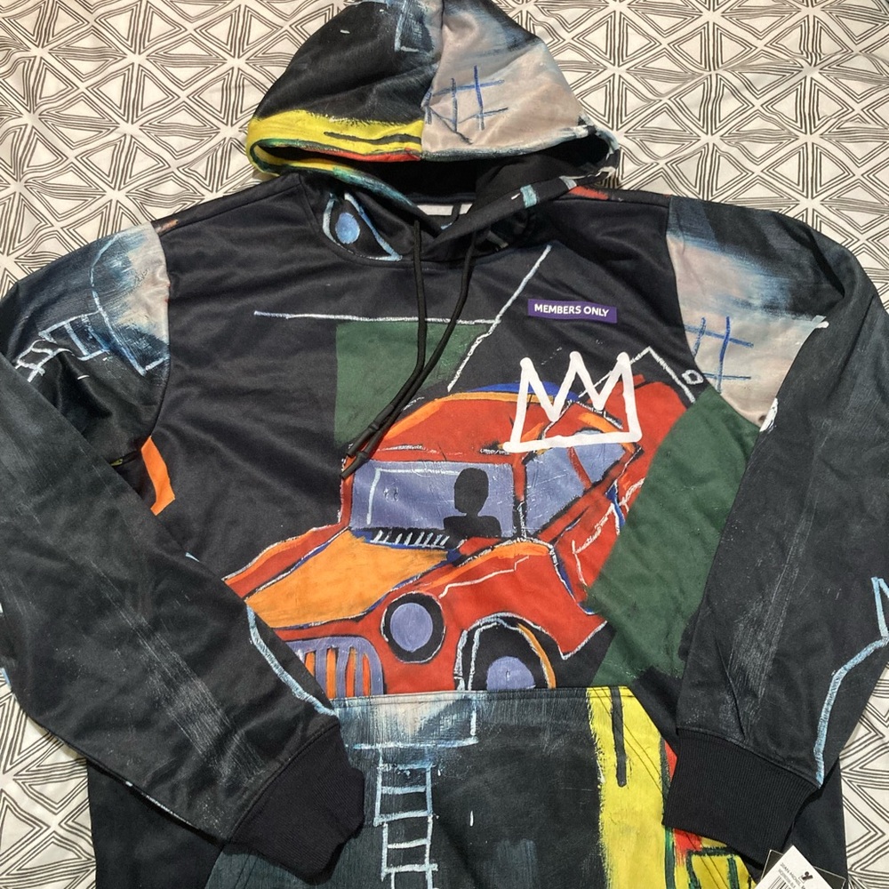 Members Only Men's Graphic Hoodie - Black, Red, and Green